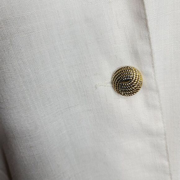 Vintage 90s Neutral Minimalist Beige Lightweight Long Fall Blazer - Picture 4 of 16